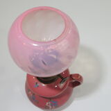 kerosene lamp faience /signed EF/vintage