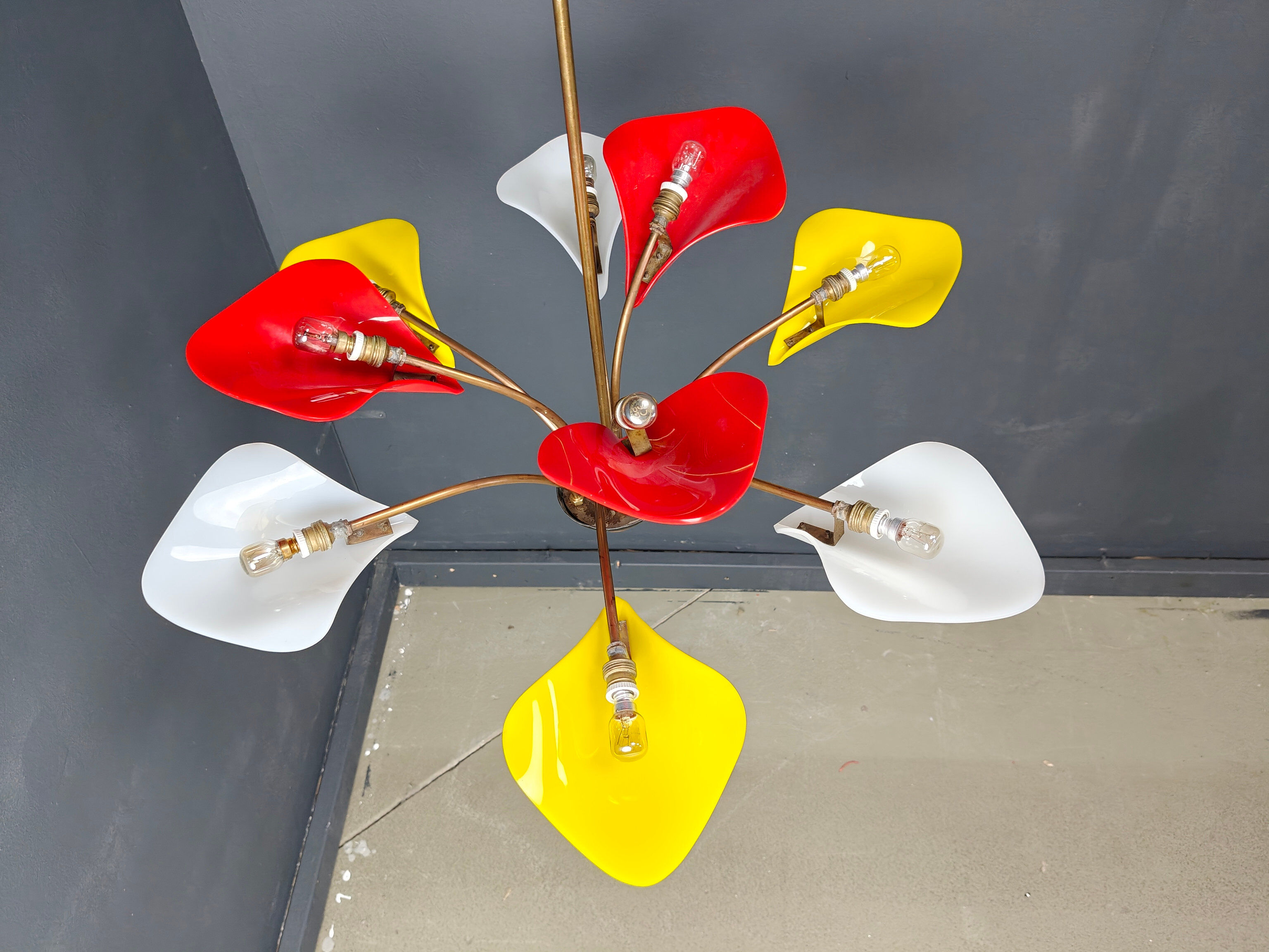 Vintage multi colour Italian chandelier, 1960s