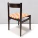 Vintage Set of Six Walnut Chairs by Gianfranco Frattini for Cassina with Stripe Patterned Orange Fab