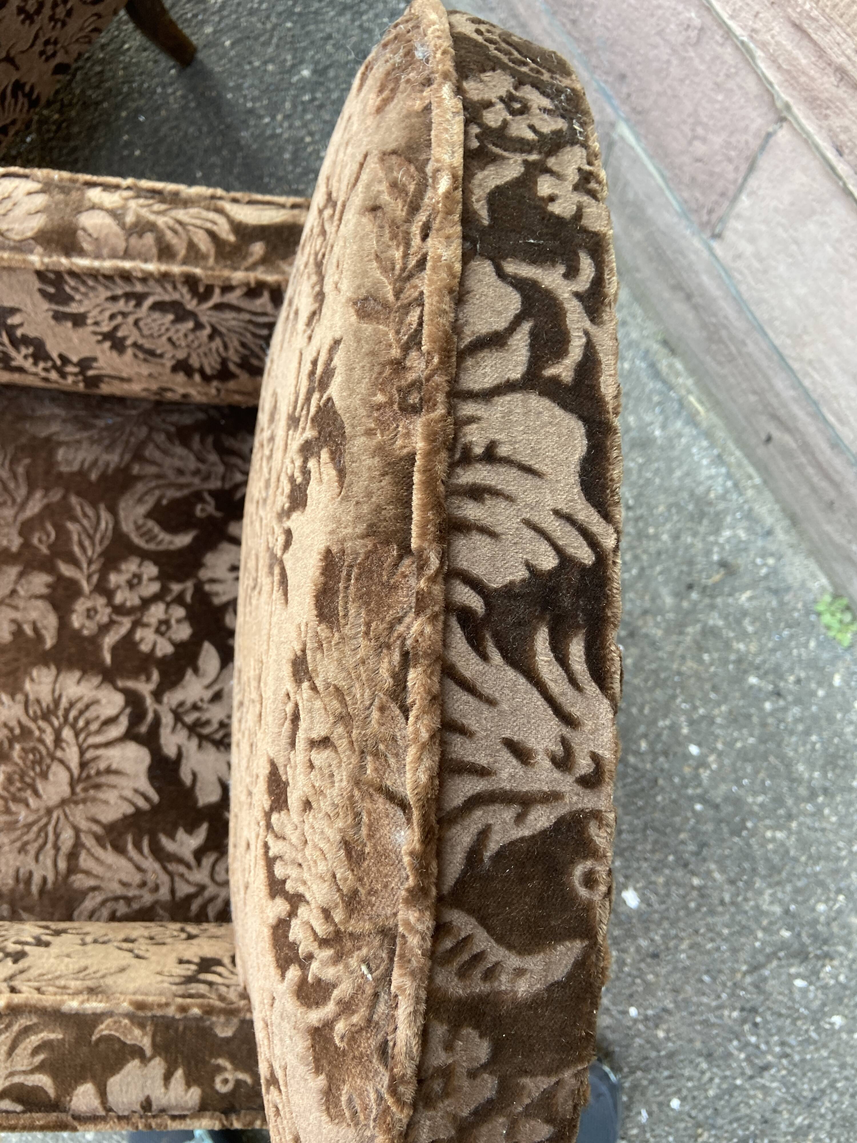 Pair of 1930 vintage art deco club armchairs in velvet