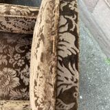 Pair of 1930 vintage art deco club armchairs in velvet
