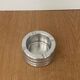 Vintage ashtray in solid aluminium | Ribbed industrial design | Retro Bauhaus style