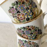 Tasses à café fleuries en porcelaine de Limoges
