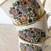 Floral coffee cups in Limoges porcelain