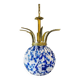 Large Portuguese blue glass crowned chandelier