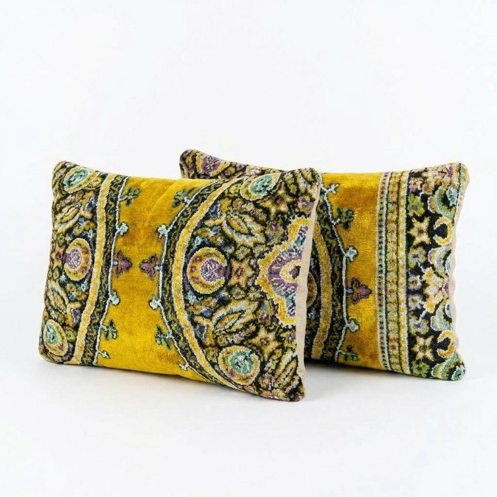 Set of 2 vintage velvet cushion covers 41x61 cm