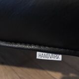 Black leather bench seat