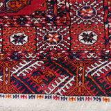 Tapis Vintage Tekke Turkmène Fait Main en Laine – Années 1960 – 126 x 188