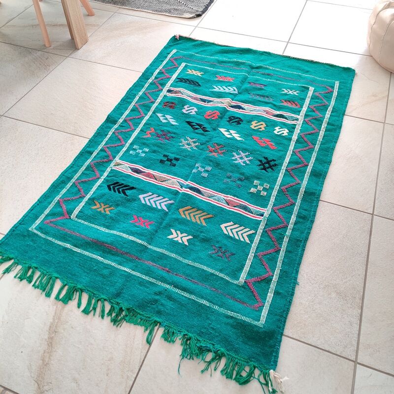 Berber carpet Ethnic Green 95x150 cm