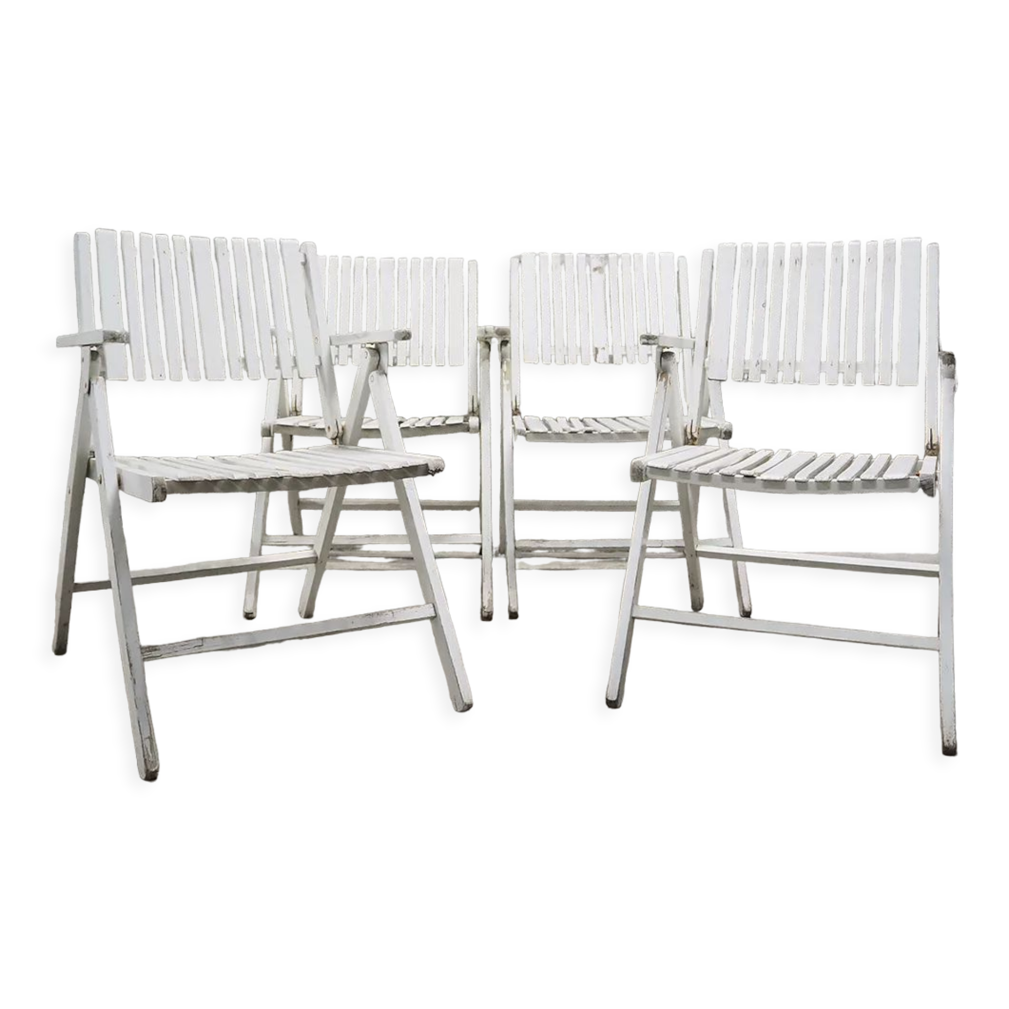 Set of 4 folding garden chairs Youpy, René Gleizes, vintage 60s