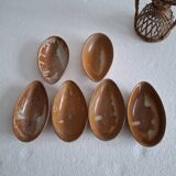 Set of five stoneware avocado bowls