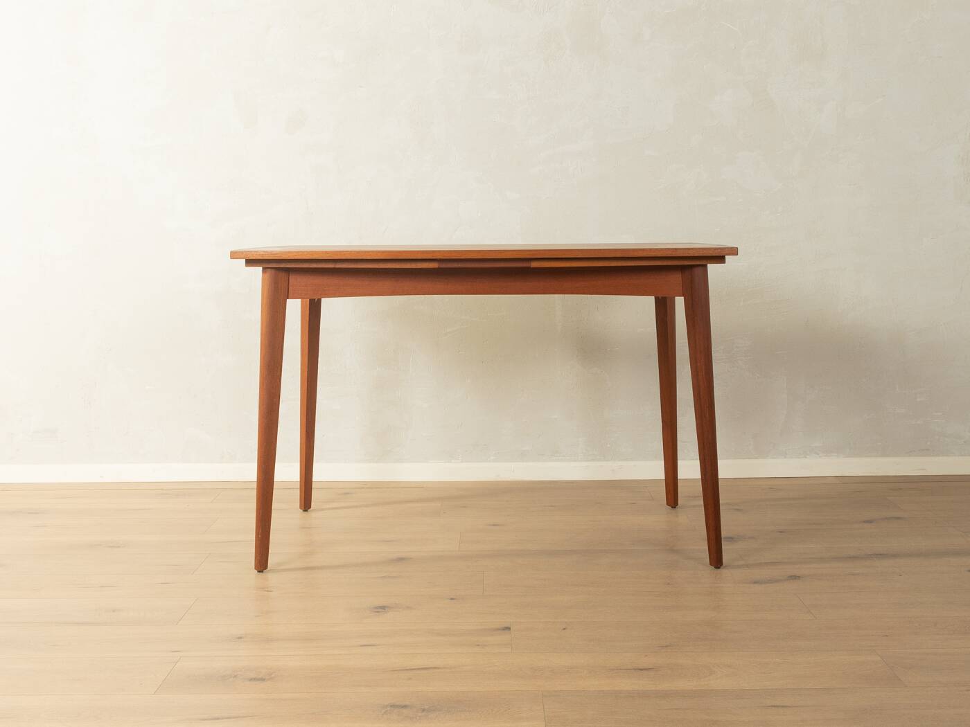 Elegant mid-century dining table with extension function, 1960s, teak veneer