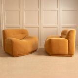 Pair of wavy armchairs - Italy 1970s