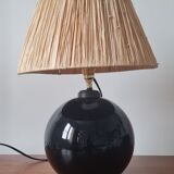 Black glass ball lamp art deco 1930