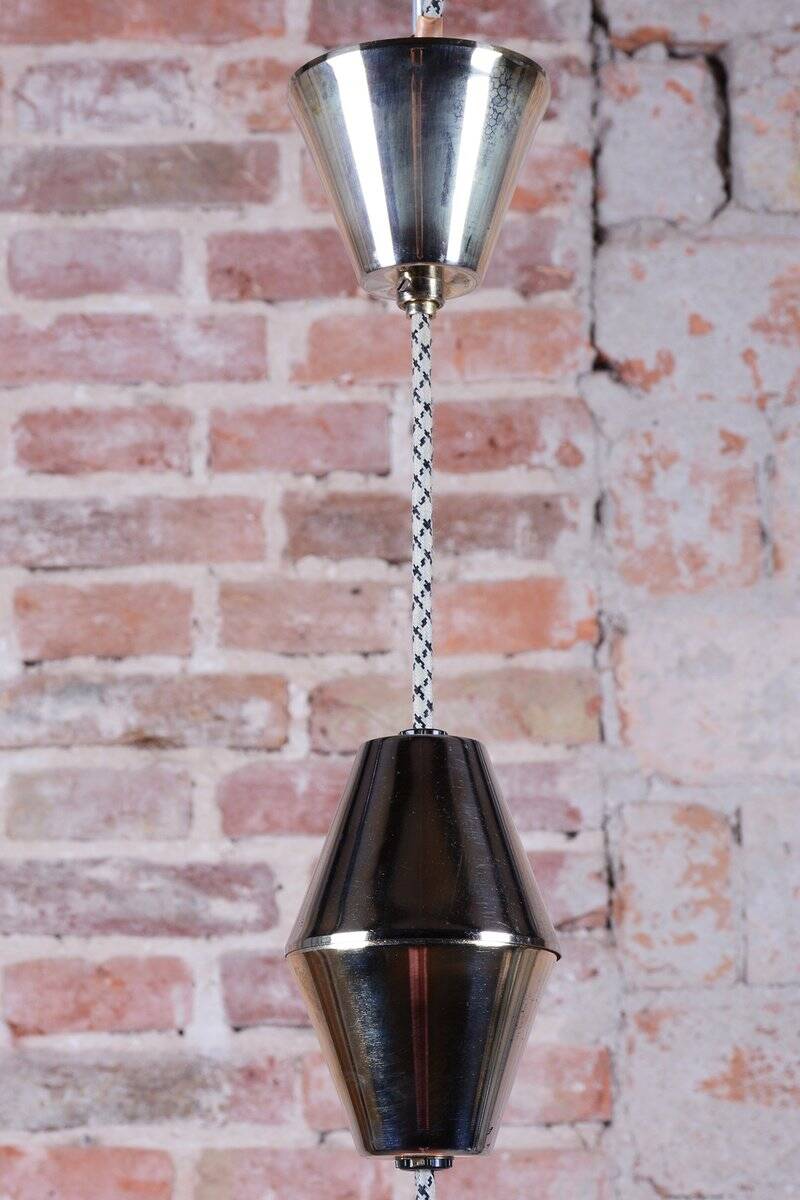 Mid-Century Chandelier in Brass and Lacquered Steel, Czech, 1960s