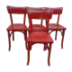 4 red chairs bistro Baumann