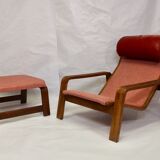 Pulkka chair and ottoman by Ilmari Lappalainen for Asko, 1963
