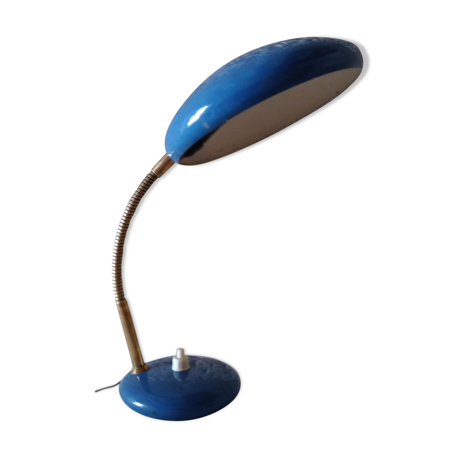 Italian blue metal desk lamp 1960