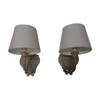Two wall lamps shabby suite
