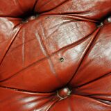 Canapé Chesterfield 3 places cuir rouge