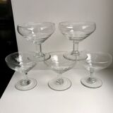 Set of 5 champagne glasses old 40-50 years