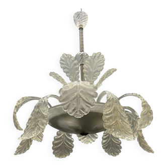 Large Murano Glass Leaf Chandelier attributed to Barovier & Toso, Ital