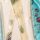 Majolica asparagus plate – 19th century slip – antique turquoise blue