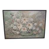 Grande huile sur toile – Nature morte florale – signée Ferrante – 105 x 156