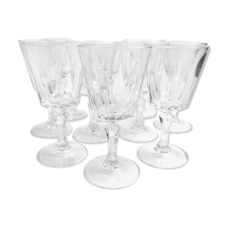 Set of 8 crystal liqueur glasses from Arques Versailles model