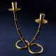 Faux bamboo & brass candleholder, Italy, 1970s