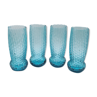 lot 4 glasses to orangeade vintage blues
