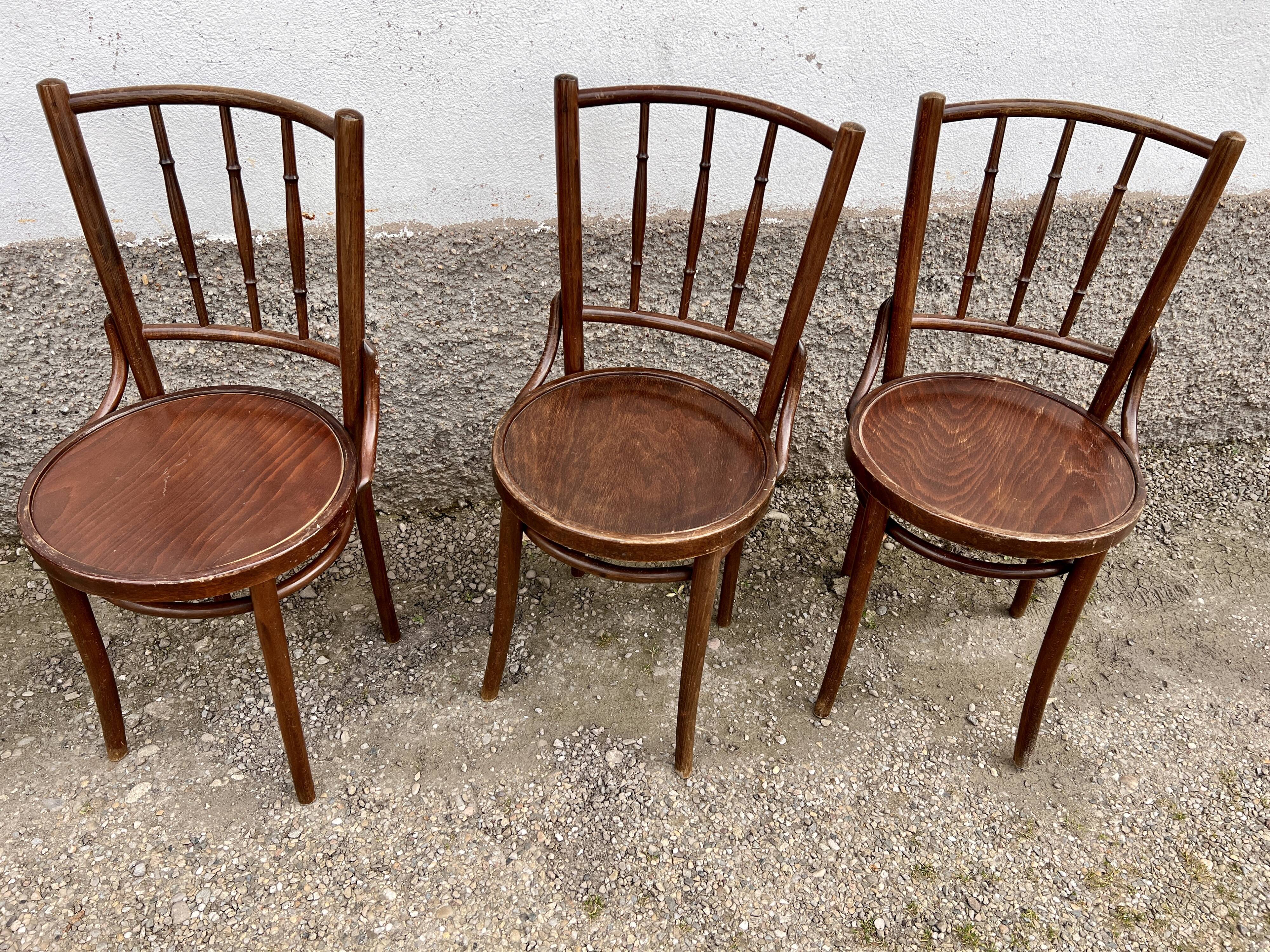Series of 6 parisian bistro chairs 1950