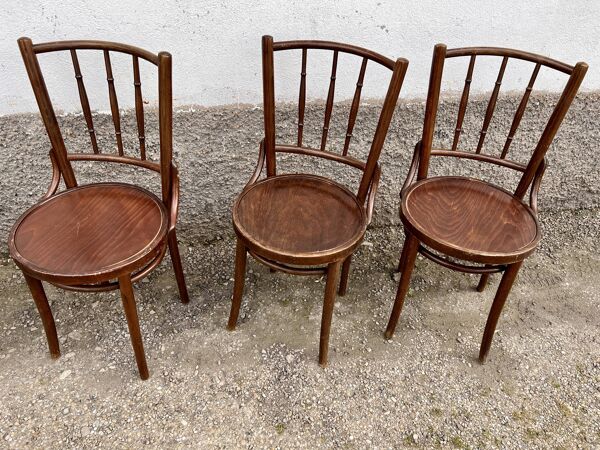 Série de 6 chaises bistrot troquet parisien 1950