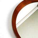 Beautiful round 1960s teak wall mirror by TH. POSS 'EFTF Copenhagen Denmark