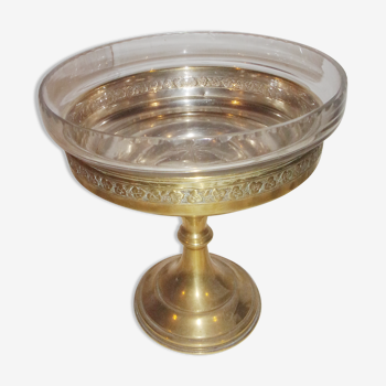 Old golden metal fruit cup
