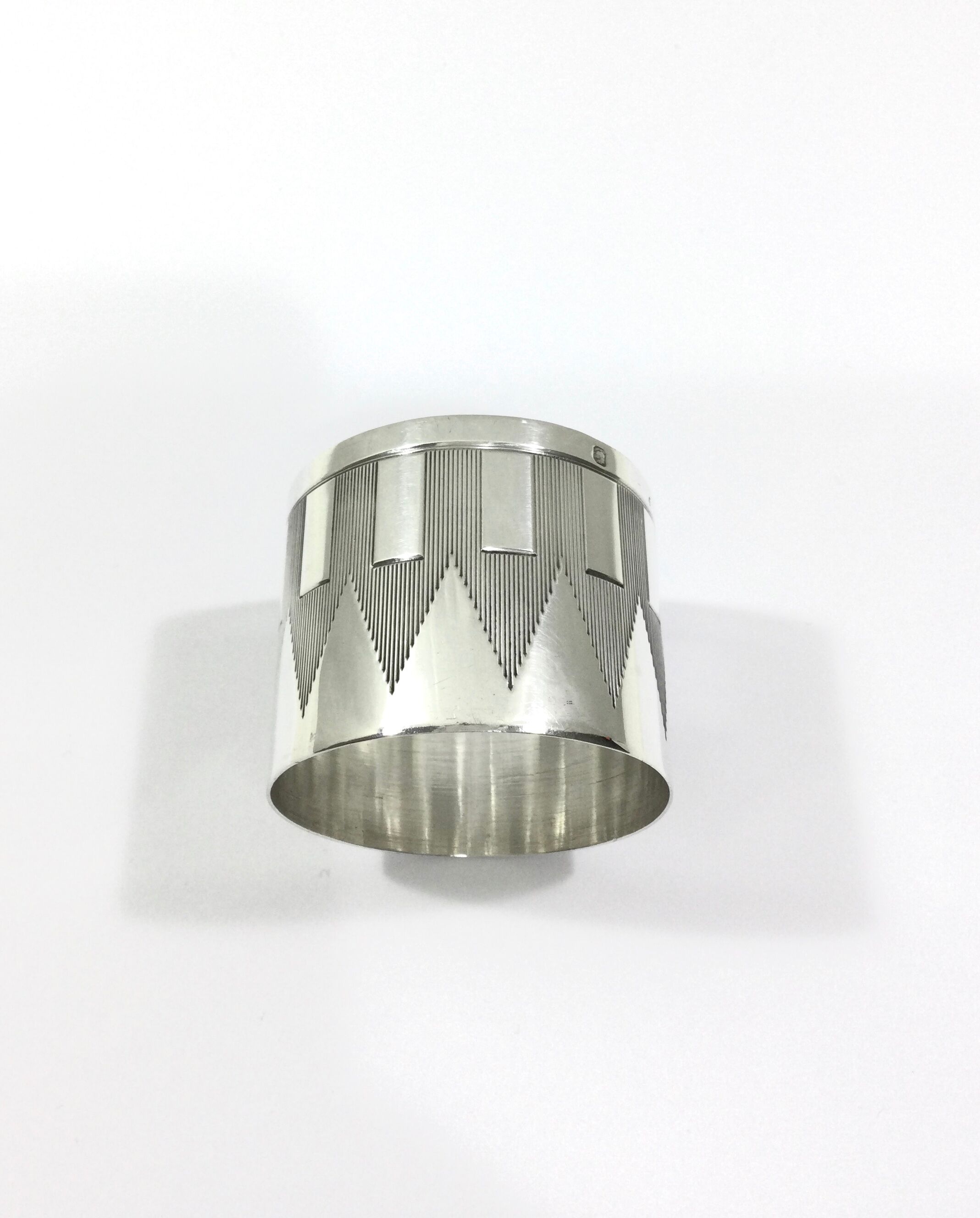 Art Deco silver towel ring