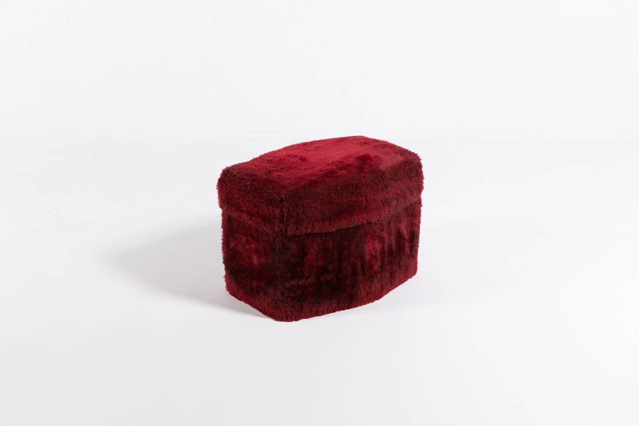 Pouf/tabouret Teddy vintage des années 1960, Italie