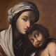 Antique Italian painting Madonna and Child from the 18th century