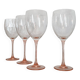 4 Verres à Eau ou Vin / verre à pied Rose