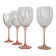 4 Verres à Eau ou Vin / verre à pied Rose