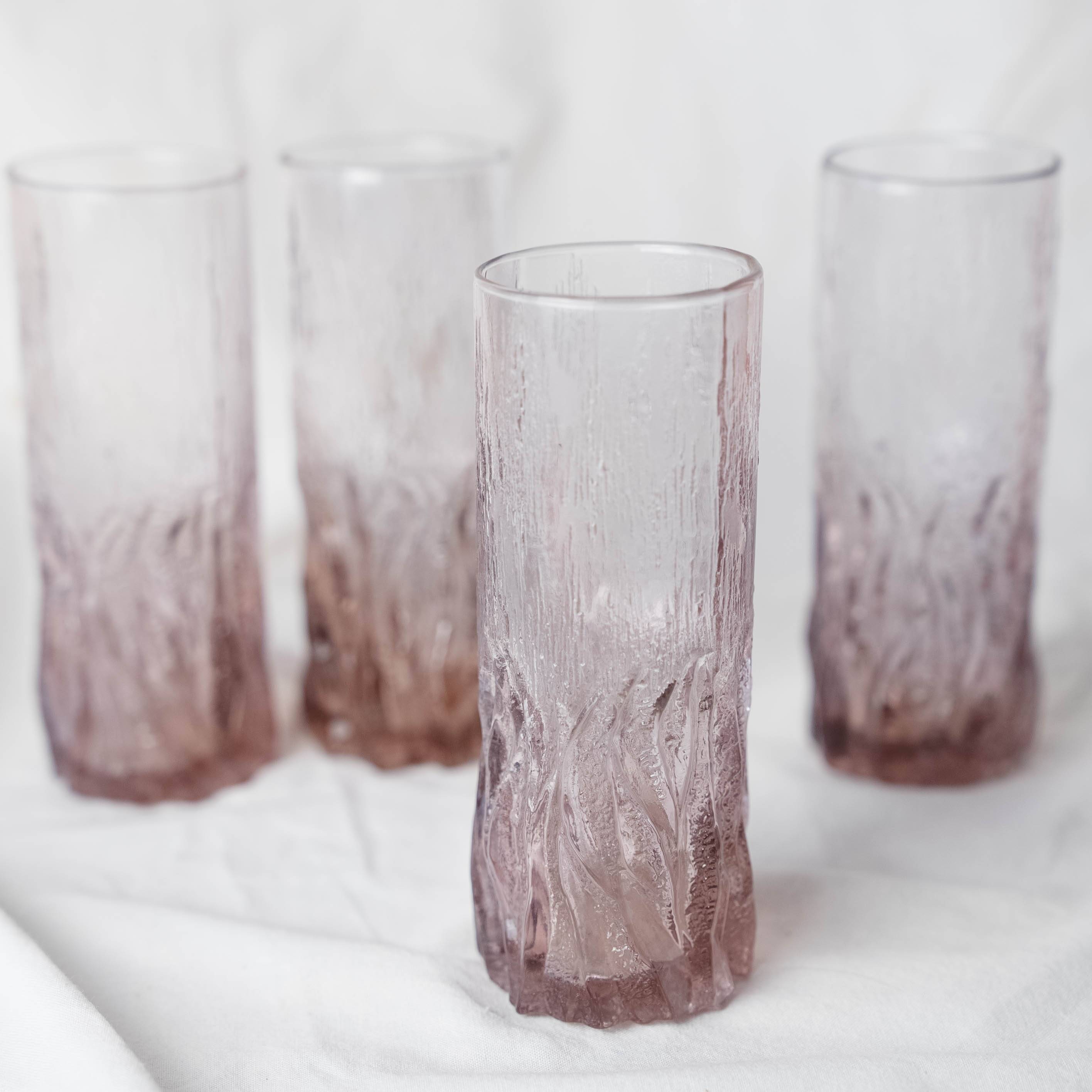 4 verres lilas texture écorce