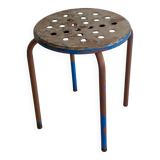 Industrial stool steel patina rusty steel vintage