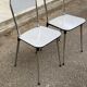 2 chaises formica beige et acier 1980