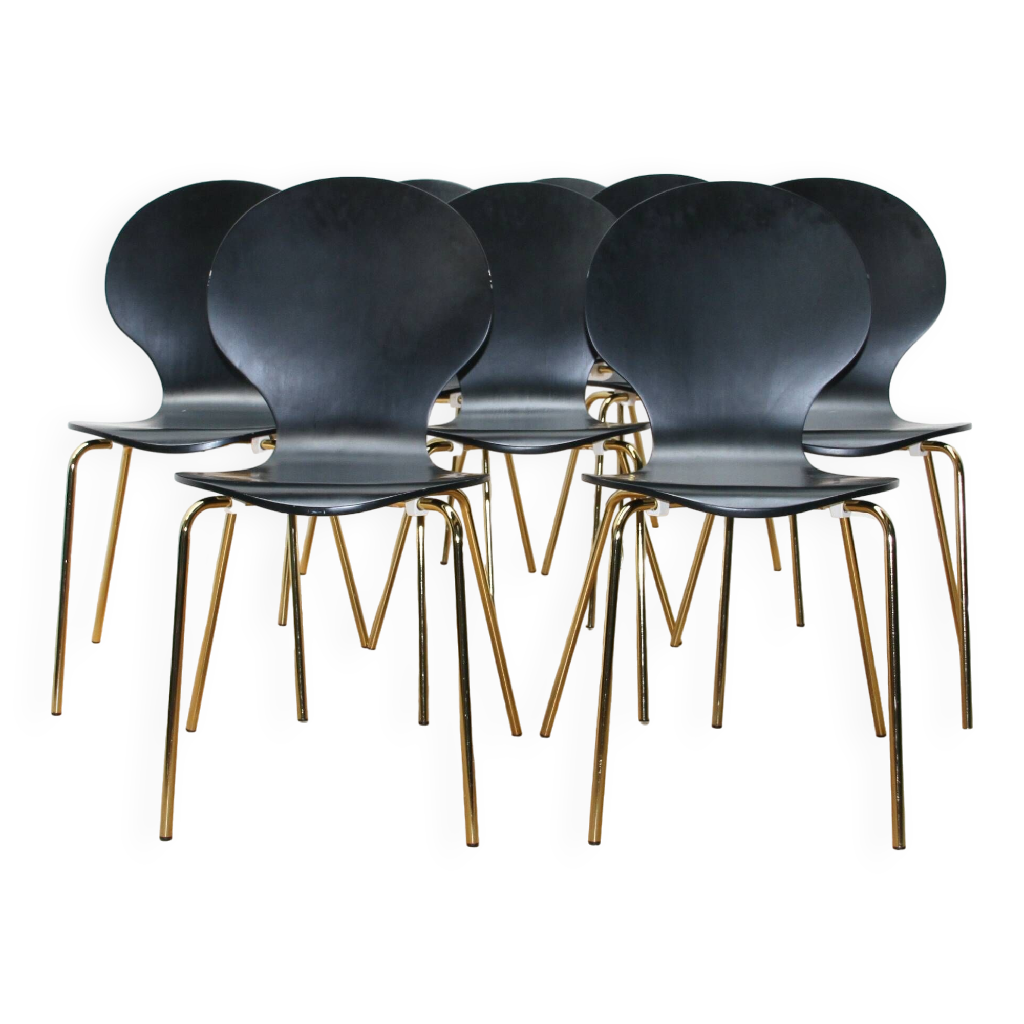 Suite of 8 designer dining room chairs