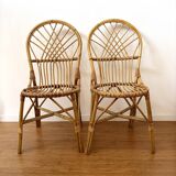 Pair of vintage 1960s rattan chairs