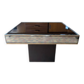 Table basse vintage carrée cidue – italie, 1970 (style willy rizzo)