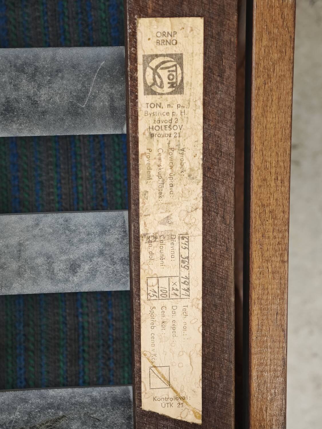 Pair of blue boomerang armchairs by Antonin Suman for Ton (Thonet) 1960