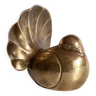 Art deco dove paperweight vintage brass