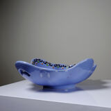 Vintage Chartres model faience and enamel pocket bowl from Longwy.