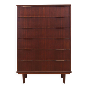 Teak chest of drawers, Danish design, 1970s, made in Denmark